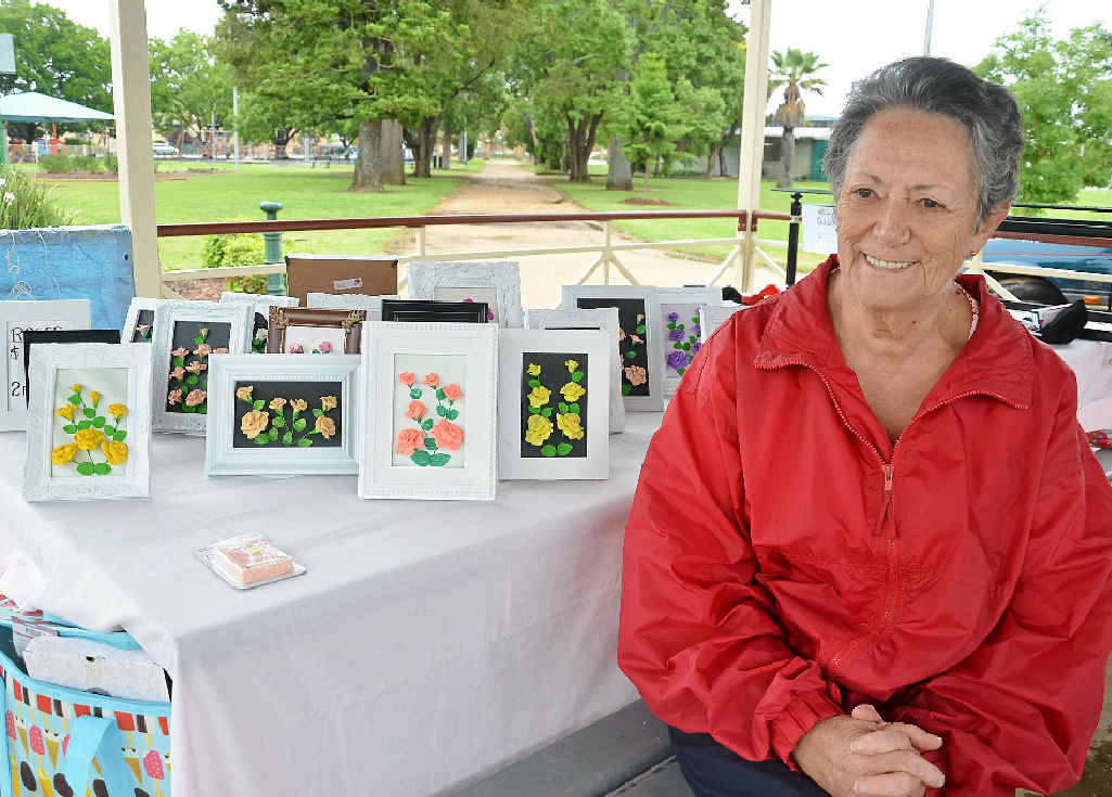 Warwick resident Joan Penberthy displays her hand-made rose petal frames. Warwick resident Joan Penberthy displays her hand-made rose petal frames.